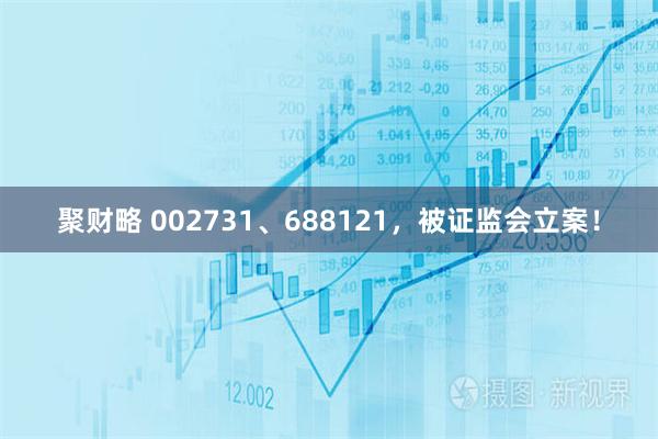 聚财略 002731、688121，被证监会立案！